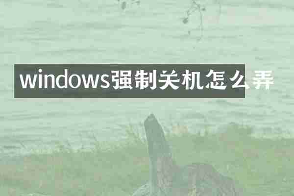 windows强制关机怎么弄