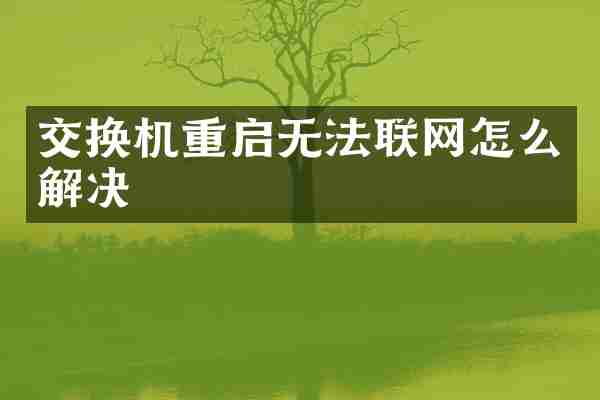 交换机重启无法联网怎么解决
