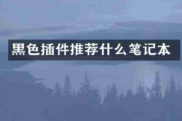 黑色插件推荐什么笔记本