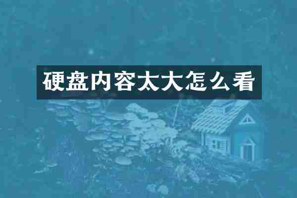 硬盘内容太大怎么看