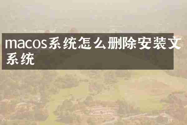 macos系统怎么删除安装文件系统