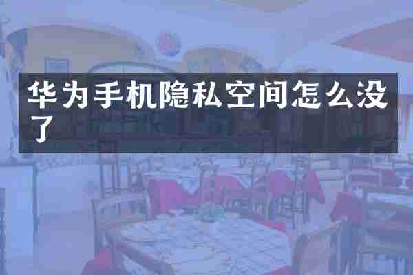 华为手机隐私空间怎么没了
