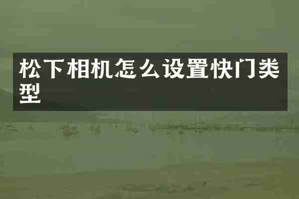 松下相机怎么设置快门类型
