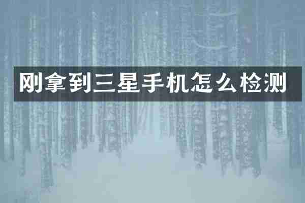 刚拿到三星手机怎么检测