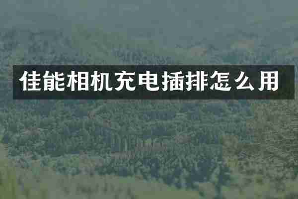 佳能相机充电插排怎么用