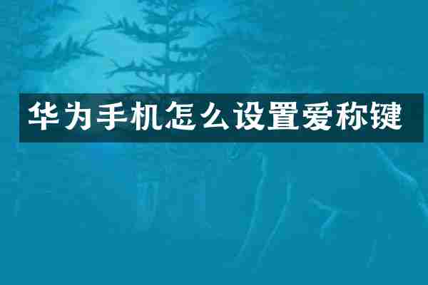 华为手机怎么设置爱称键