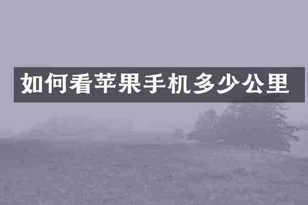 如何看苹果手机多少公里