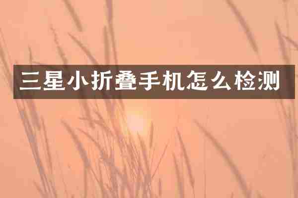 三星小折叠手机怎么检测