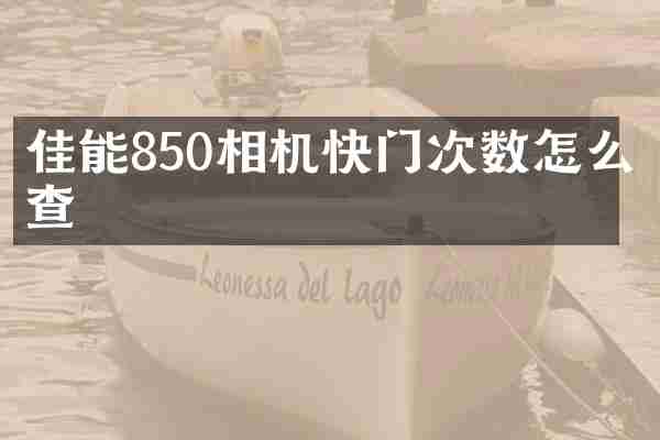 佳能850相机快门次数怎么查