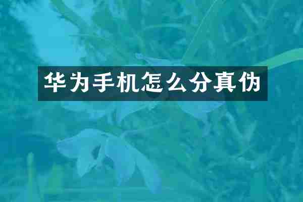 华为手机怎么分真伪