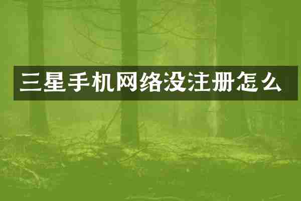三星手机网络没注册怎么