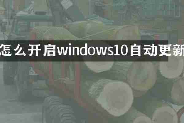 怎么开启windows10自动更新