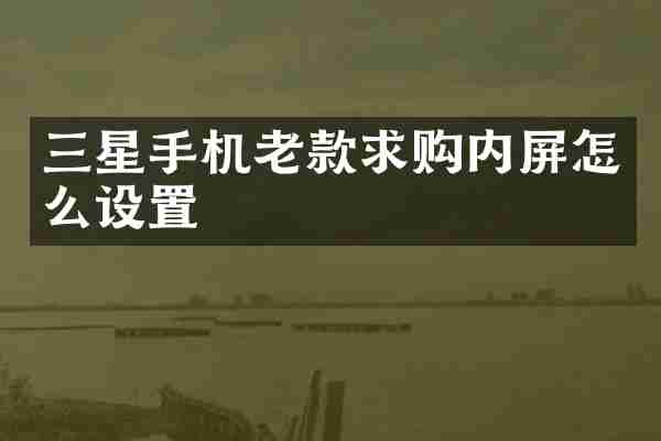 三星手机老款求购内屏怎么设置
