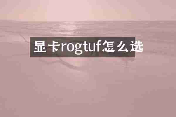 显卡rogtuf怎么选