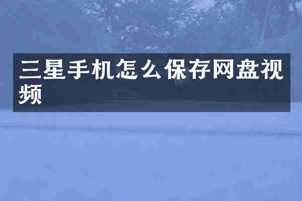 三星手机怎么保存网盘视频