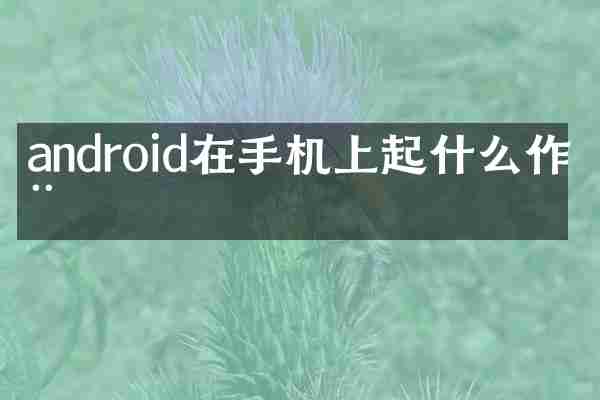 android在手机上起什么作用