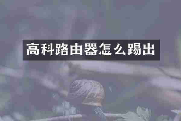 高科路由器怎么踢出