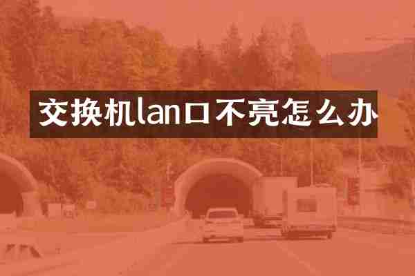交换机lan口不亮怎么办