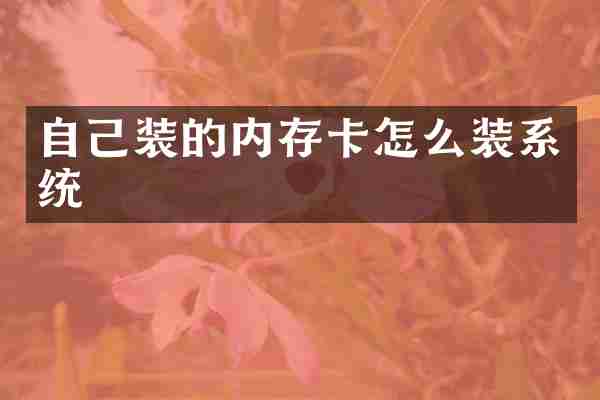 自己装的内存卡怎么装系统