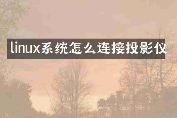 linux系统怎么连接投影仪