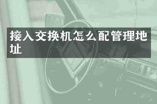 接入交换机怎么配管理地址