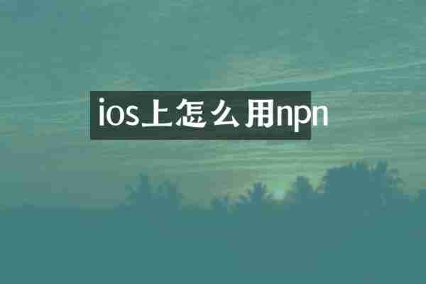 ios上怎么用npn