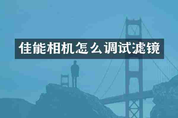 佳能相机怎么调试滤镜