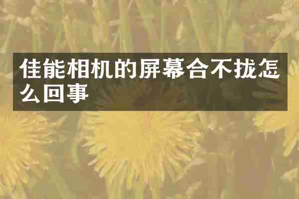 佳能相机的屏幕合不拢怎么回事