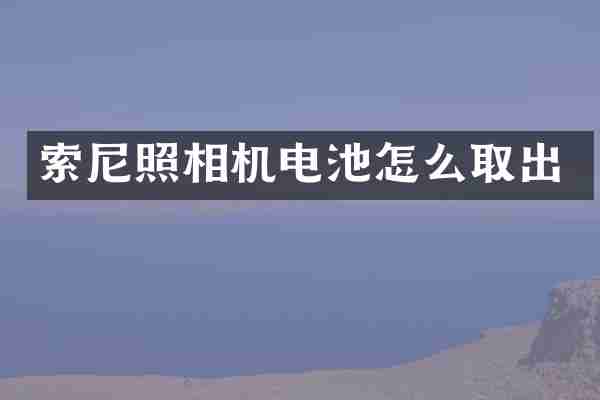 照相机电池怎么取出