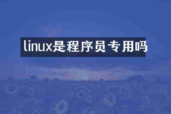 linux是程序员专用吗