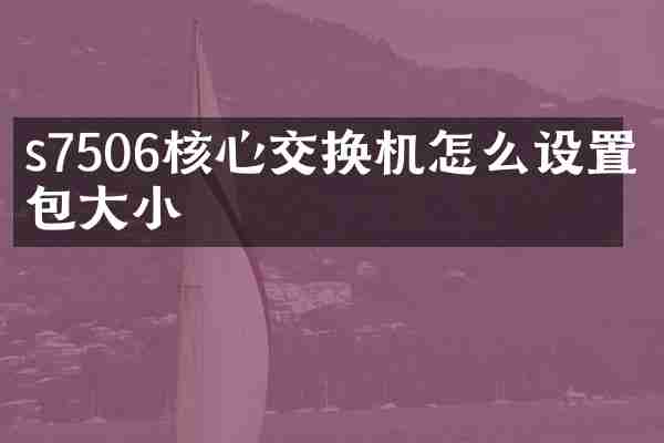 s7506核心交换机怎么设置丢包大小