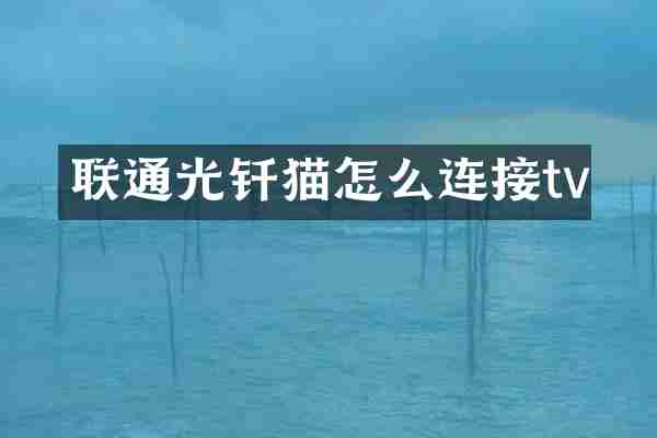 联通光钎猫怎么连接tv