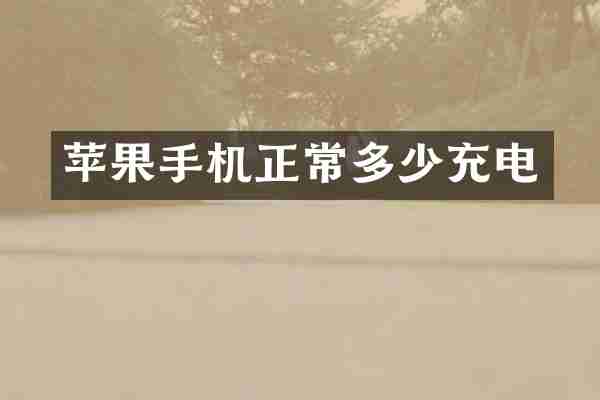 苹果手机正常多少充电