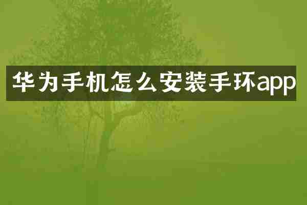 华为手机怎么安装手环app