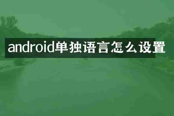 android单独语言怎么设置
