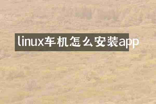 linux车机怎么安装app