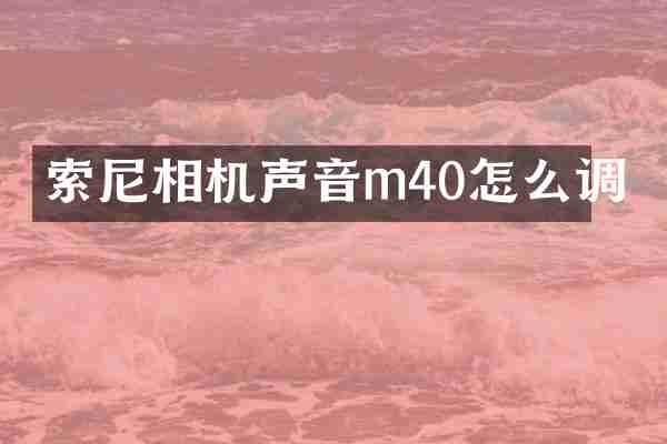 索尼相机声音m40怎么调