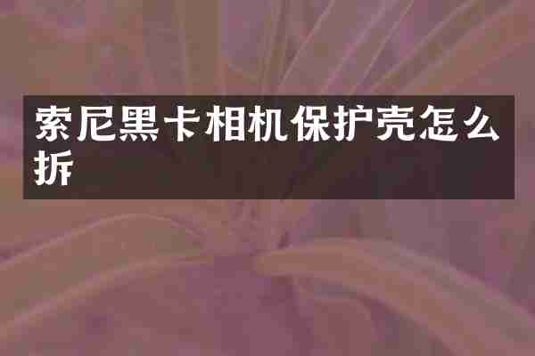 索尼黑卡相机保护壳怎么拆
