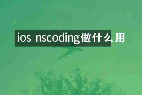 ios nscoding做什么用