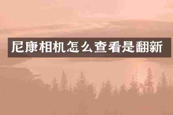 尼康相机怎么查看是翻新