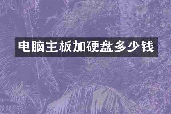 电脑主板加硬盘多少钱