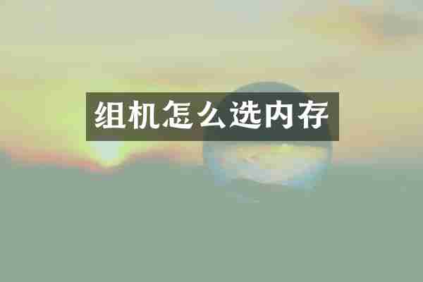 组机怎么选内存