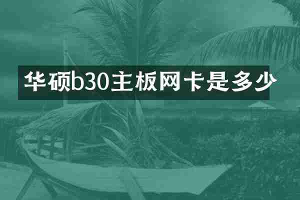 华硕b30主板网卡是多少
