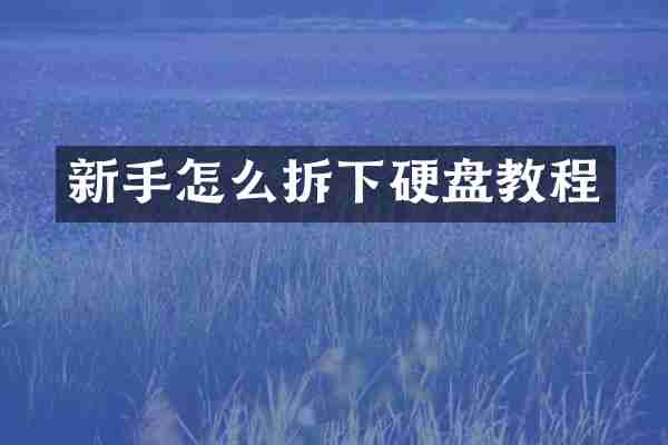 新手怎么拆下硬盘教程