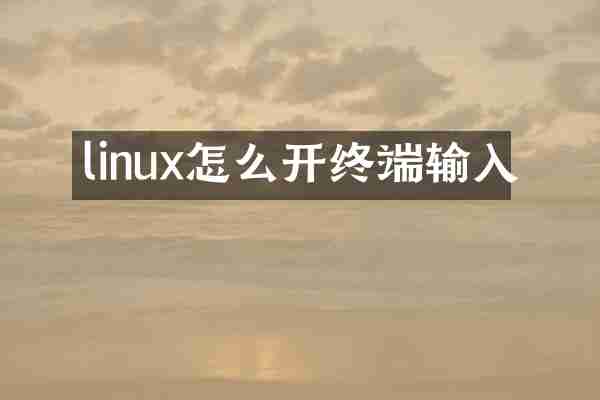 linux怎么开终端输入