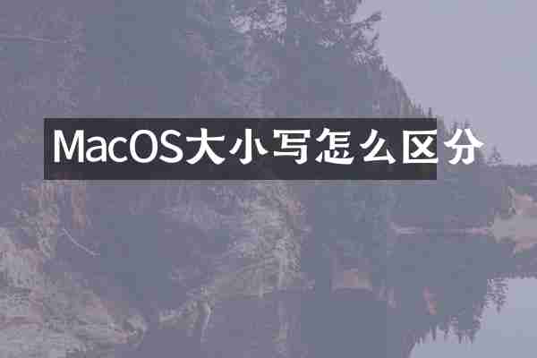 MacOS大小写怎么区分