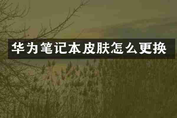 华为笔记本皮肤怎么更换
