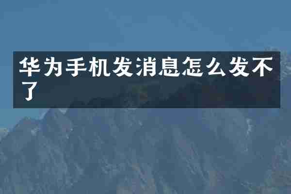 华为手机发消息怎么发不了