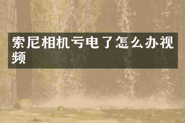 索尼相机亏电了怎么办视频