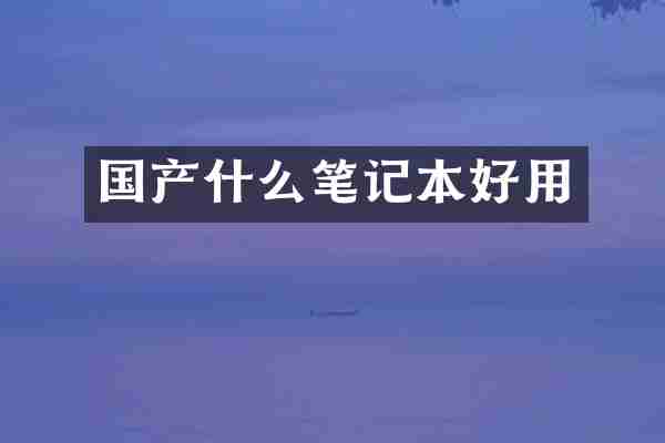 国产什么笔记本好用
